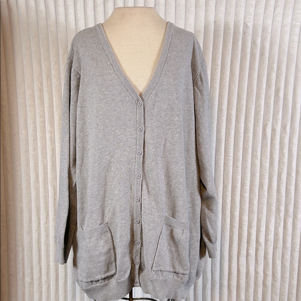 Ellos v-neck, button-down cardigan, lightweight sweater 2X